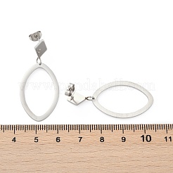 304ステンレススチールスタッドピアス  オーバル  ステンレス鋼色  41x18.5mm&nbsp;EJEW-Z089-15P
