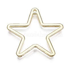 ラックメッキ合金ペンダント  カドミウムフリー＆鉛フリー  スター  ライトゴールド  30.5x31x2mm  穴：1.6mm&nbsp;X-PALLOY-T077-74LG-RS