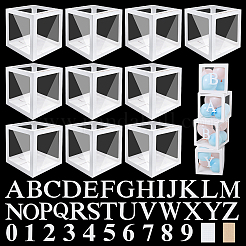 紙とプラスチックの粘着ステッカー  PVCプラスチックと紙の透明バルーンボックス付き  ホワイト  130x88x0.3mm&nbsp;DIY-GW0001-09