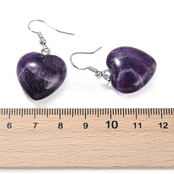 Natural Amethyst Dangle Earrings&nbsp;EJEW-E218-06P