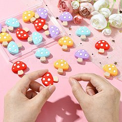 20Pcs 4 Colors Mushroom Food Grade Eco-Friendly Silicone Focal Beads&nbsp;SIL-CJ0001-63