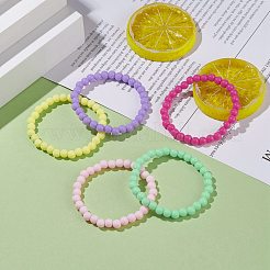 Candy Color Acrylic Beaded Stretch Bracelet for Kids&nbsp;BJEW-JB08053