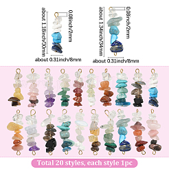 DIYジュエリー作成キット  宝石チップビーズペンダントやコネクターチャームを含む  28~35.5mm  10個/袋  2袋/スタイル&nbsp;DIY-SC0031-05
