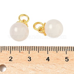 Natural White Chalcedony Round Charms&nbsp;G-P577-04G