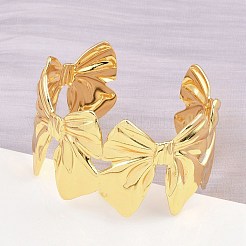304 Stainless Steel Cuff Bangles for Women&nbsp;BJEW-P363-06G