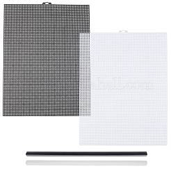 長方形のプラスチックメッシュキャンバスシートとフォルダーロッド  刺繍キット用  ミックスカラー  343x261x1mm&nbsp;DIY-CP0012-71