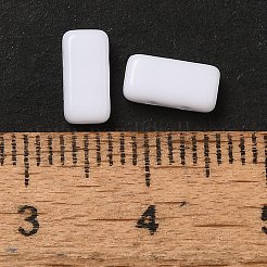 不透明なアクリルビーズ  長方形  ホワイト  8x4x3mm  穴：1mm&nbsp;OACR-M018-02C