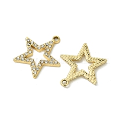 UVメッキ合金ラインストーンペンダント  ゴールドカラー  スター  23.5x21.5x2mm  穴：2mm&nbsp;FIND-B039-02G-05