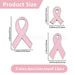 12Pcs 3 Styles Awareness Ribbon Theme Enamel Pins&nbsp;JEWB-FH0002-18
