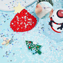Ahademaker 10 袋 10 色 スノーフレーク プラスチック スパンコール/スパンコール ビーズ  DIYの工芸品について  装飾アクセサリー  ミックスカラー  7x6.5x0.2mm  穴：1mm  約1080個/袋  1袋/色&nbsp;MRMJ-GA0001-16