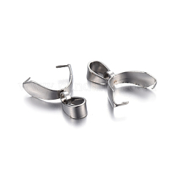 Tarnish Resistant 201 Stainless Steel Pendant Pinch Bails&nbsp;STAS-P223-16P