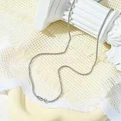 2mmラックメッキ真鍮喜平チェーンネックレス女性男性用  カドミウムフリー＆鉛フリー  901ステンレススチール留め具  長持ちメッキ  プラチナ  23.62インチ（60cm）&nbsp;MAK-L044-58P