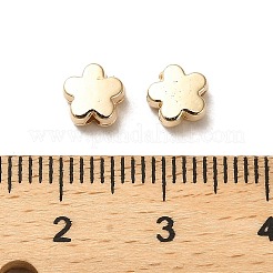 CCBプラスチックビーズ  花  ゴールドカラー  6x6x2.8mm  穴：1.2mm&nbsp;CCB-A001-08G