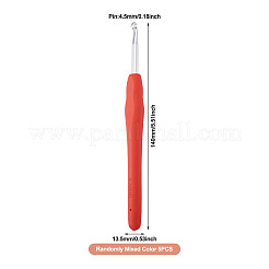 TPRハンドルアルミかぎ針針  ミックスカラー  140x13.5mm  ピン：4.5mm  5個/セット&nbsp;TOOL-TA0001-13B