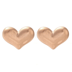 Ion Plating(IP) 304 Stainless Steel Heart Stud Earrings&nbsp;EJEW-C099-12RG