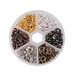 1ボックス240ピース6色亜鉛合金カニカンジュエリー作成パーツ  ミックスカラー  10x6mm  穴：1mm  約40個 /コンパートメント&nbsp;PALLOY-X0012-B