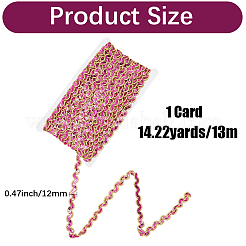 パイエットウェーブリボン1個  レースのトリム  洋服アクセサリー  ファイヤーブリック  1/2インチ（12mm）&nbsp;OCOR-CY0002-78A
