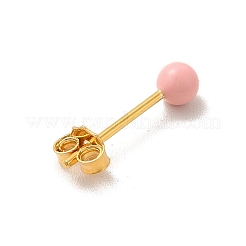 Enamel Round Ball Stud Earrings&nbsp;LS-EJEW-C020-01G-06