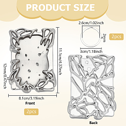 プラスチックID名刺ホルダー2個  鉄のスプリットキーリング付き  長方形  銀  111x81x12mm&nbsp;AJEW-FG0005-39