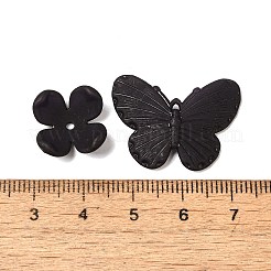 つや消し透明なアクリルビーズ  混合図形  ブラック  7~30x9~40x4~11mm  穴：1~2mm&nbsp;OACR-U006-03G