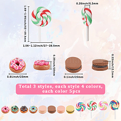 60Pcs 12 Style Opaque Resin Imitation Food Cabochons&nbsp;DIY-SP0003-75