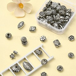 20g CCBプラスチックビーズ  DIYのジュエリーには  混合図形  アンティークシルバー  7.5~19x7.5~14x3~8mm  穴：1.2~3.5mm&nbsp;CCB-YW0001-19