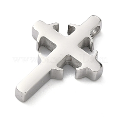 イースター 304 ステンレス ペンダント  ロシア正教会の十字架のチャーム  ステンレス鋼色  29.5x20.5x4.5mm  穴：3.5mm&nbsp;STAS-G384-01E-P