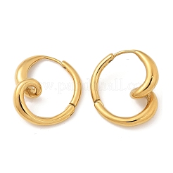 304ステンレススチールスタッドピアス  不規則な歪み  18KGP本金メッキ  21x23mm&nbsp;EJEW-M069-03G