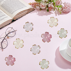 200 個 4 色のアクリルビーズキャップ  5枚花びらの桜  ミックスカラー  18x19x6mm  穴：1.4mm  50個/カラー&nbsp;OACR-PA0001-14