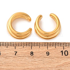 2層C字型304ステンレススチールツートンカフイヤリング  女性用ノンピアスイヤリング  18KGP本金メッキ  16.5x8mm&nbsp;EJEW-A131-04E-G