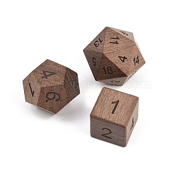 天然木の多面体サイコロセット  卓上ゲーム用サイコロ  キャメル  16~29x16~29x16~29mm  約7個/セット&nbsp;WOOD-A027-01B