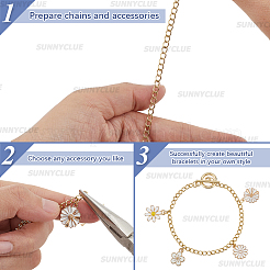 12Pcs 2 Colors 304 Stainless Steel Twisted Curb Chains Bracelets&nbsp;BJEW-SC0001-61