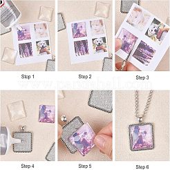 DIY Blank Square Pendant Making Kit&nbsp;DIY-NB0002-49