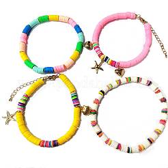 Starfish & Shell & Cross & Heart & Tassel Charm Anklets Set&nbsp;AJEW-SW00001