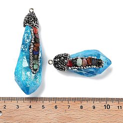 Electroplated Raw Rough Natural Quartz Crystal Big Pendants&nbsp;G-B077-04A-05