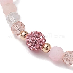 Glass Faceted Round Beaded Stretch Bracelets&nbsp;BJEW-JB10057-02