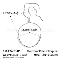 Adjustable 304 Stainless Steel Curved Shape Round Snake Chain Slider Choker Necklaces for Women&nbsp;CE3474-2
