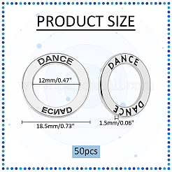 チベット風アロイペンダント50個  ワードダンスのリング  アンティークシルバー  18.5x1.5mm  穴：12mm&nbsp;FIND-PH0020-30