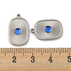 ガラスチャーム  304ステンレススチール製金具付き  オーバル  ステンレス鋼色  18x11.5x2.5mm  穴：1.2mm&nbsp;STAS-P356-35P-02