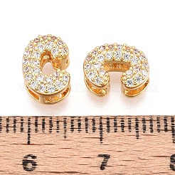Brass Micro Pave Clear Cubic Zirconia Beads&nbsp;KK-T071-17G-C