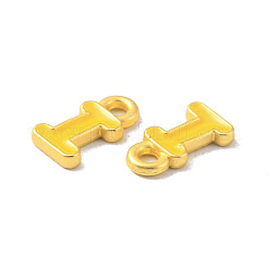合金エナメルチャーム  マットゴールドカラー  レターチャーム  ニッケルフリー  文字I  10x5.5x1.5mm  穴：1.6mm&nbsp;ENAM-P247-01MG-I