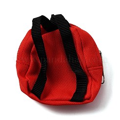 ミニ布人形バックパック  ジッパー付き  人形の女の子のためのアクセサリーバッグ  レッド  75~80x80x7~8mm&nbsp;AJEW-WH0307-21B