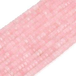 天然石ローズクォーツビーズ連売り  多面カット  六角  6x6x3mm  穴：0.8mm  約108個/連  14.72~14.80''（37.4~37.6センチメートル）&nbsp;G-G317-A20-3X6MM
