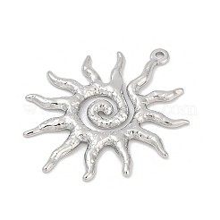 304ステンレスペンダント  太陽のチャーム  変色防止  ステンレス鋼色  41x34x2mm  穴：1.5mm&nbsp;X-STAS-D366-01C-P