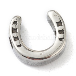 変色しない304ステンレススチールビーズ  馬蹄  ステンレス鋼色  10x9.5x3mm  穴：1.8mm&nbsp;STAS-G244-44P