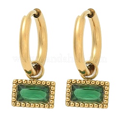 Ion Plating(IP) 304 Stainless Steel Rectangle Hoop Earrings&nbsp;EJEW-A118-01G