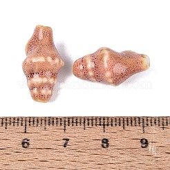ヴィンテージの手作り磁器ビーズ  巻き貝の殻形状  アンティーク調の釉薬をかけたセラミックビーズ  フラミンゴ  19.5~20.5x10~11x10~11mm  穴：1.6~1.8mm&nbsp;PORC-Q006-08D