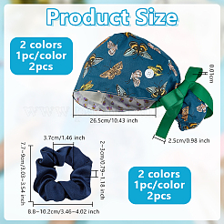 2Pcs 2 Colors Cute Cartoon Adjustable Cotton Surgical Cap&nbsp;AJEW-OC0014-18B