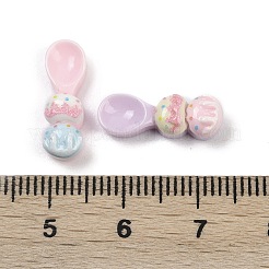 オペーク樹脂カボション  ランダムな色  スプーン  17x5.5x5mm&nbsp;RESI-K043-05B