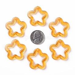 透明なアクリルビーズ  花  ダークオレンジ  30x30.5x5mm  穴：1.8mm  約340個/500g&nbsp;LS-MACR-S373-24-B05
